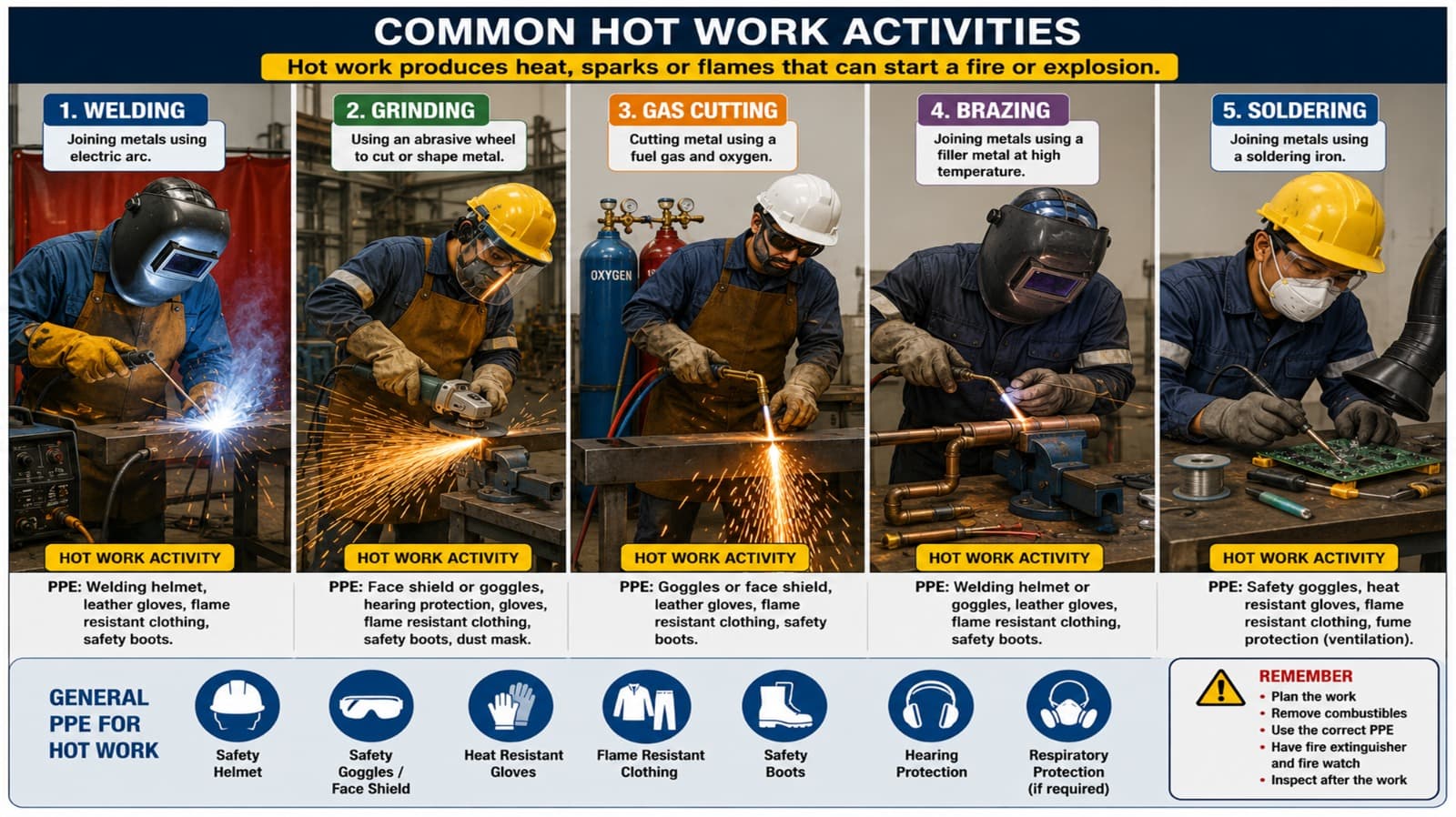 Common Hot Work Activities, Hazards and Precaution Measures
